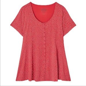 Torrid Super Soft Red Ditsy Polka Dot Top
